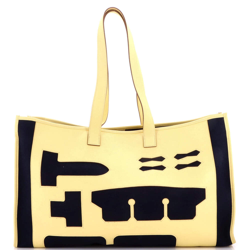 Hermes GM Petit H Skeleton Tote Toile and Leather